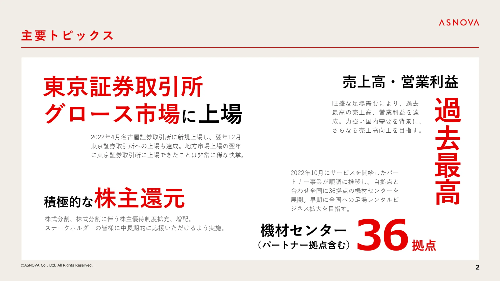 2024年3月期 決算説明資料｜株式会社ASNOVA