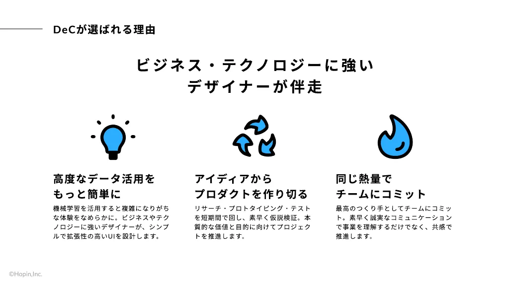 データ活用に強い、伴走型デザインパートナー「DeC」紹介資料