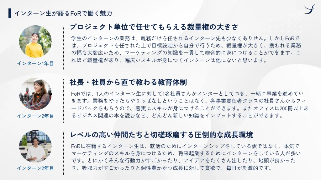 株式会社FoR インターン向け会社紹介資料