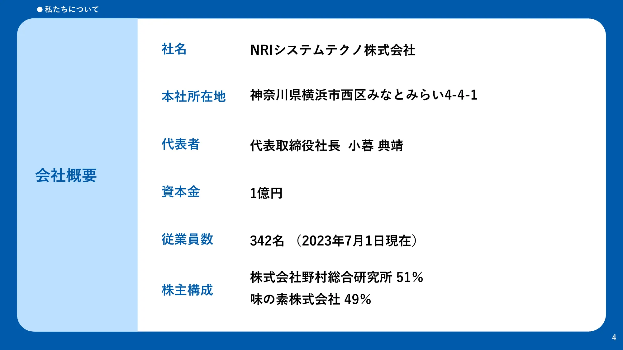 NRIシステムテクノ株式会社 会社紹介