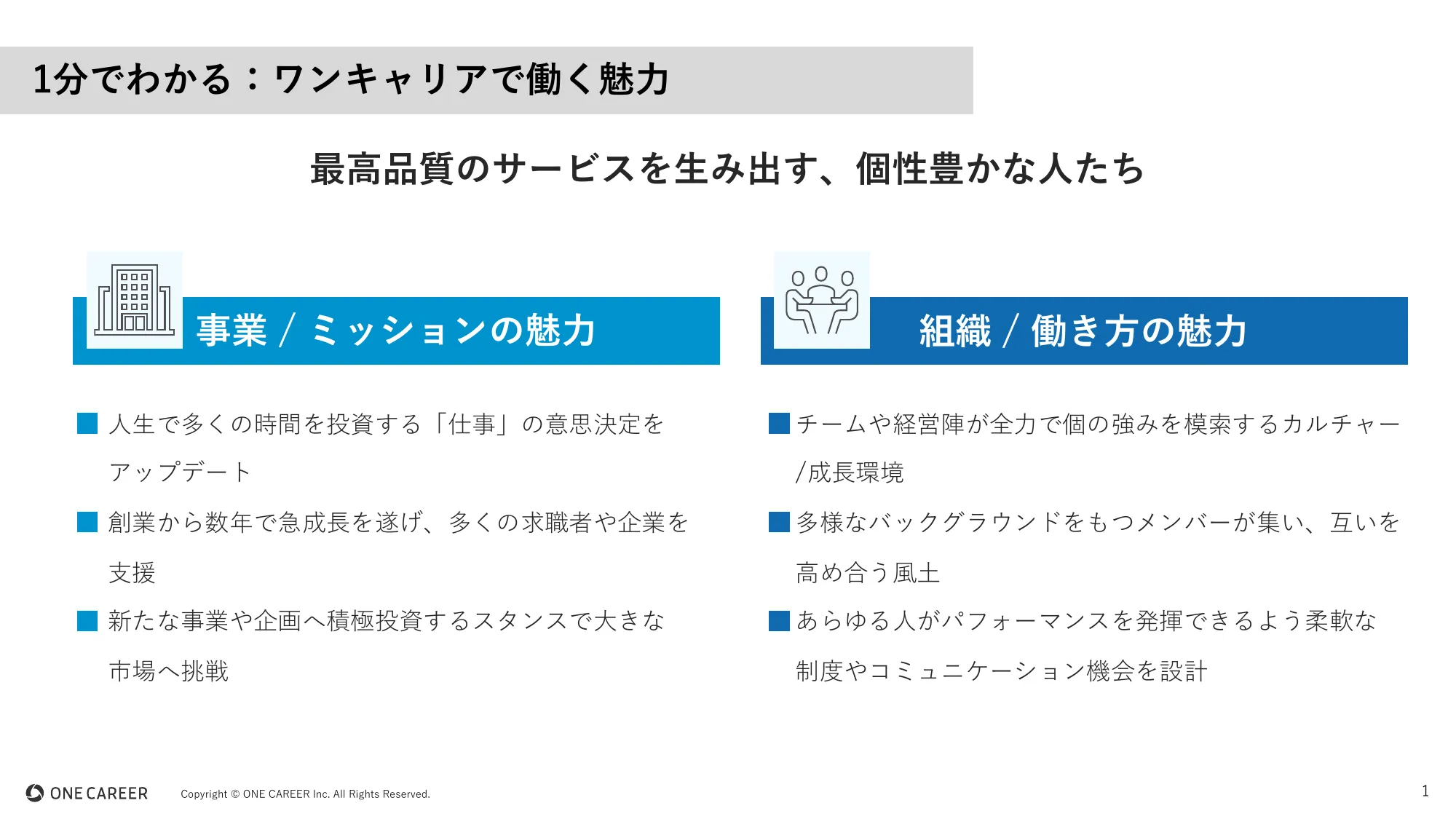 ワンキャリア 会社説明資料