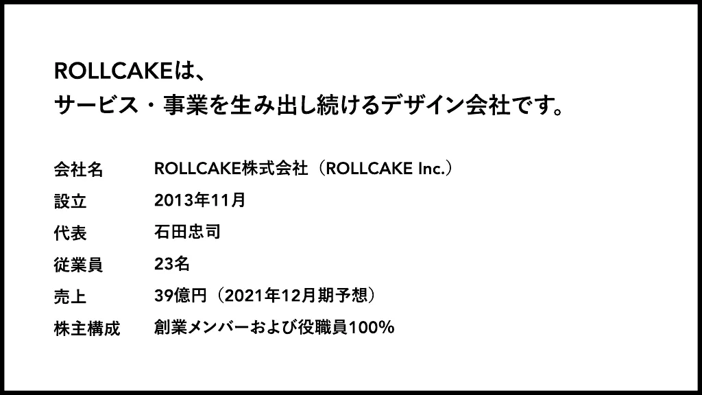 ROLLCAKE会社紹介資料