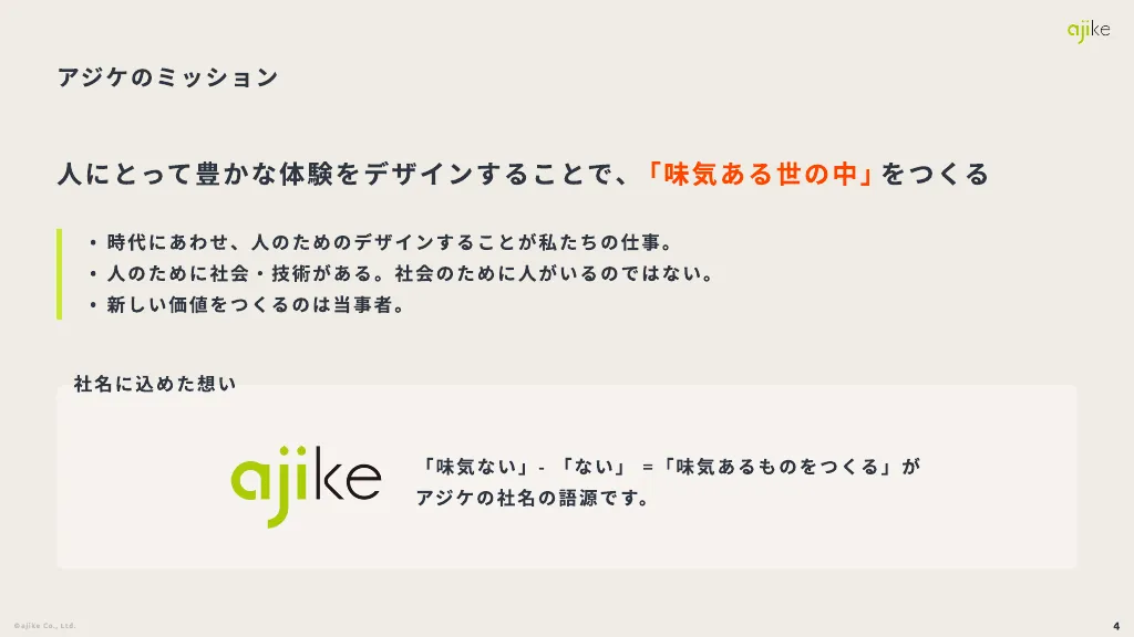 株式会社アジケの事業紹介資料