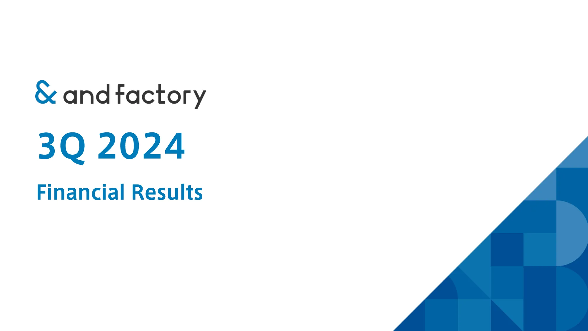 2024年8月期第3四半期決算説明資料｜and factory株式会社