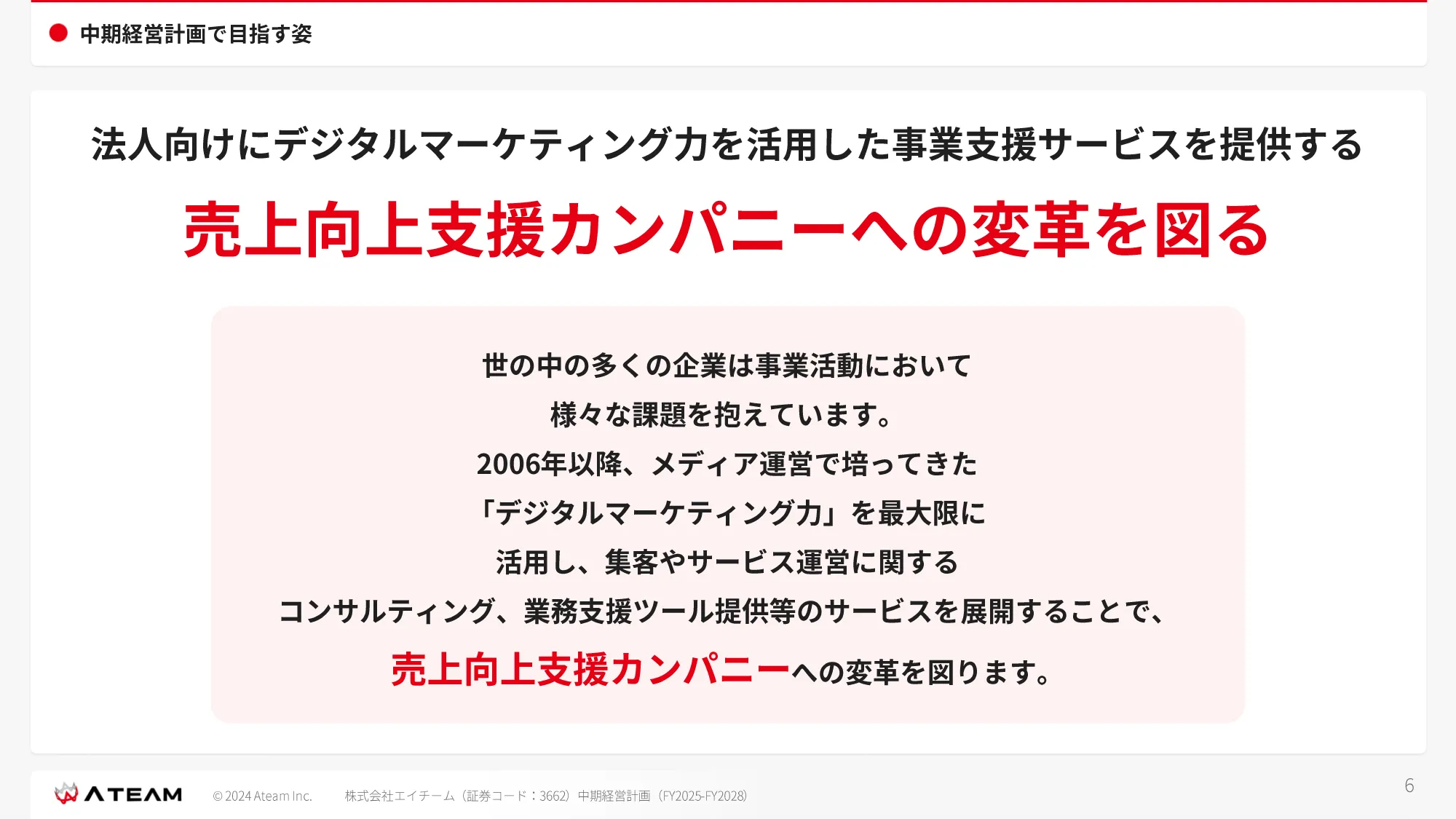 中期経営計画 （ FY2025- FY2028 ）｜株式会社エイチーム