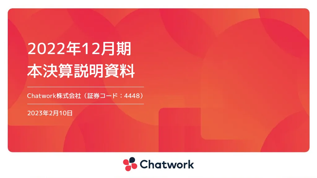 2022年12月期本決算説明資料｜Chatwork株式会社