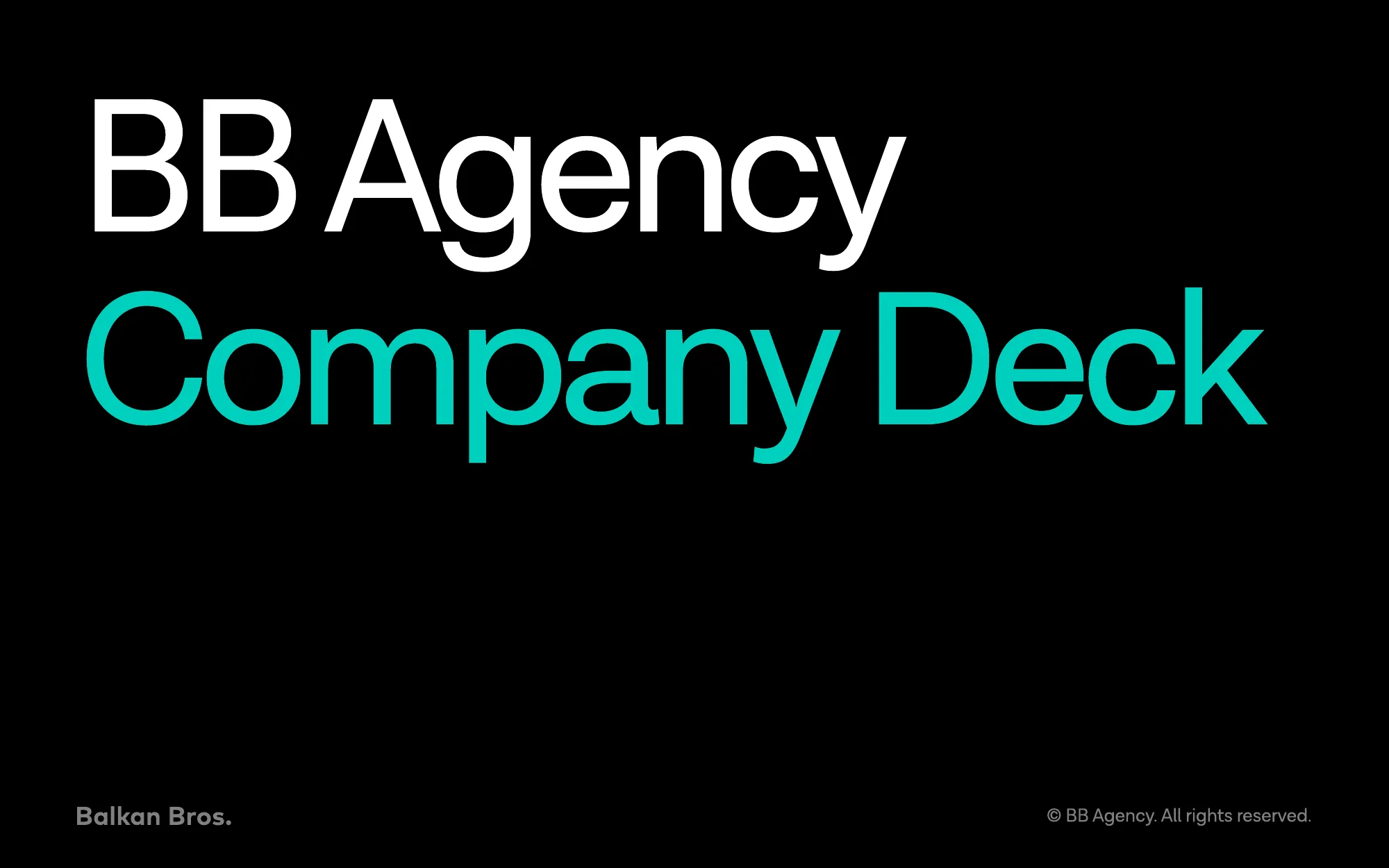 BB Agency Company Deck