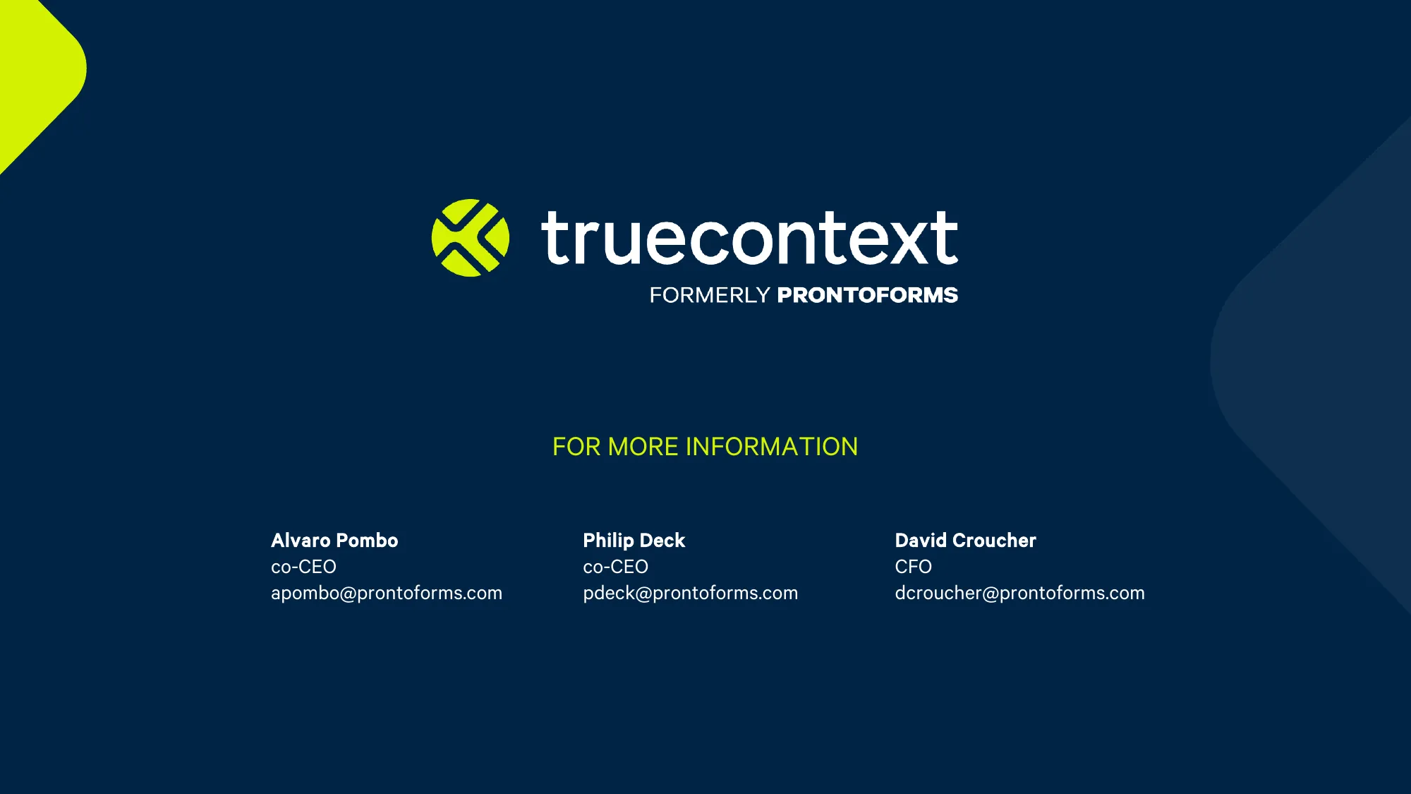 Truecontext Corporate Presentation