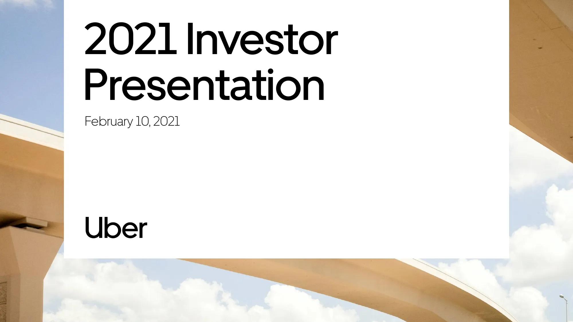 2021 Investor Presentation | Uber