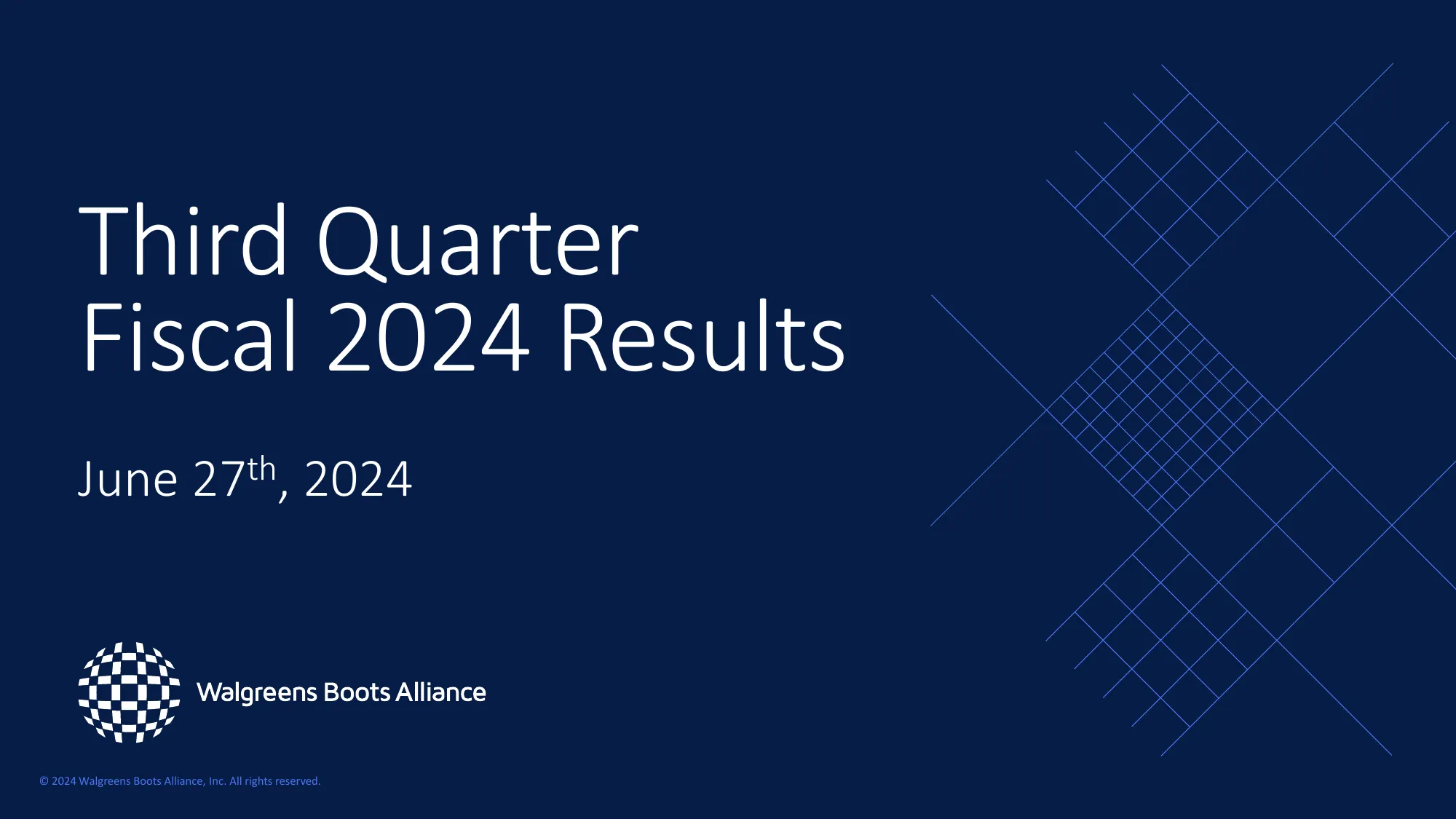 Third Quarter Fiscal 2024 Results | Walgreens Boots Alliance, Inc