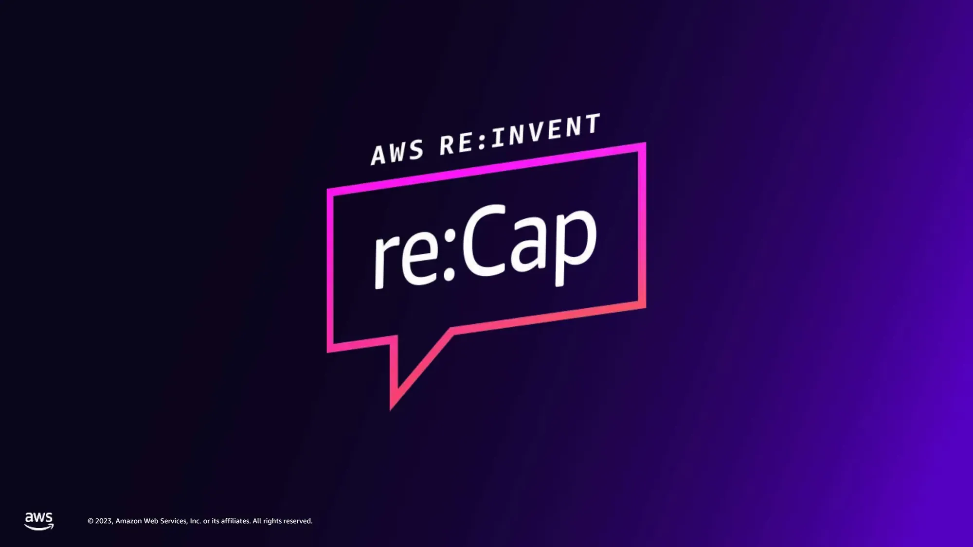 AWS reInvent 2023 re:Cap services Slide deck