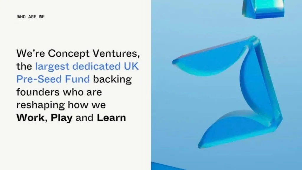 Pre-seed fund Concept Ventures's £50M LP pitch deck