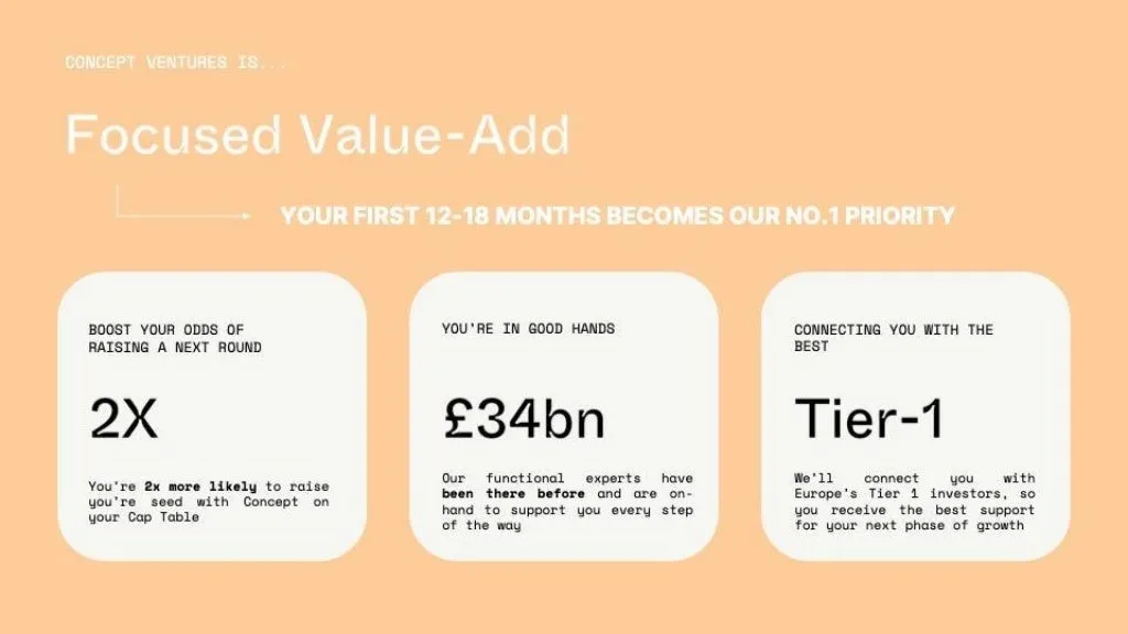 Pre-seed fund Concept Ventures's £50M LP pitch deck