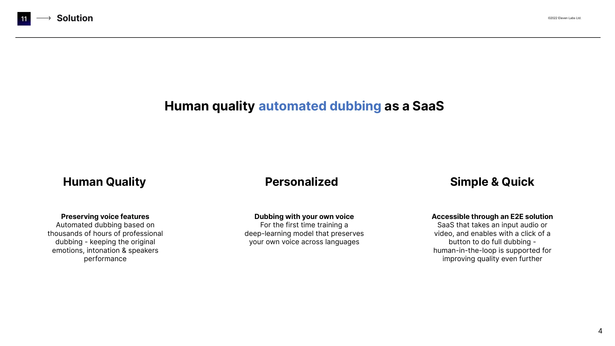 Eleven Powering content in any language with automatic dubbing