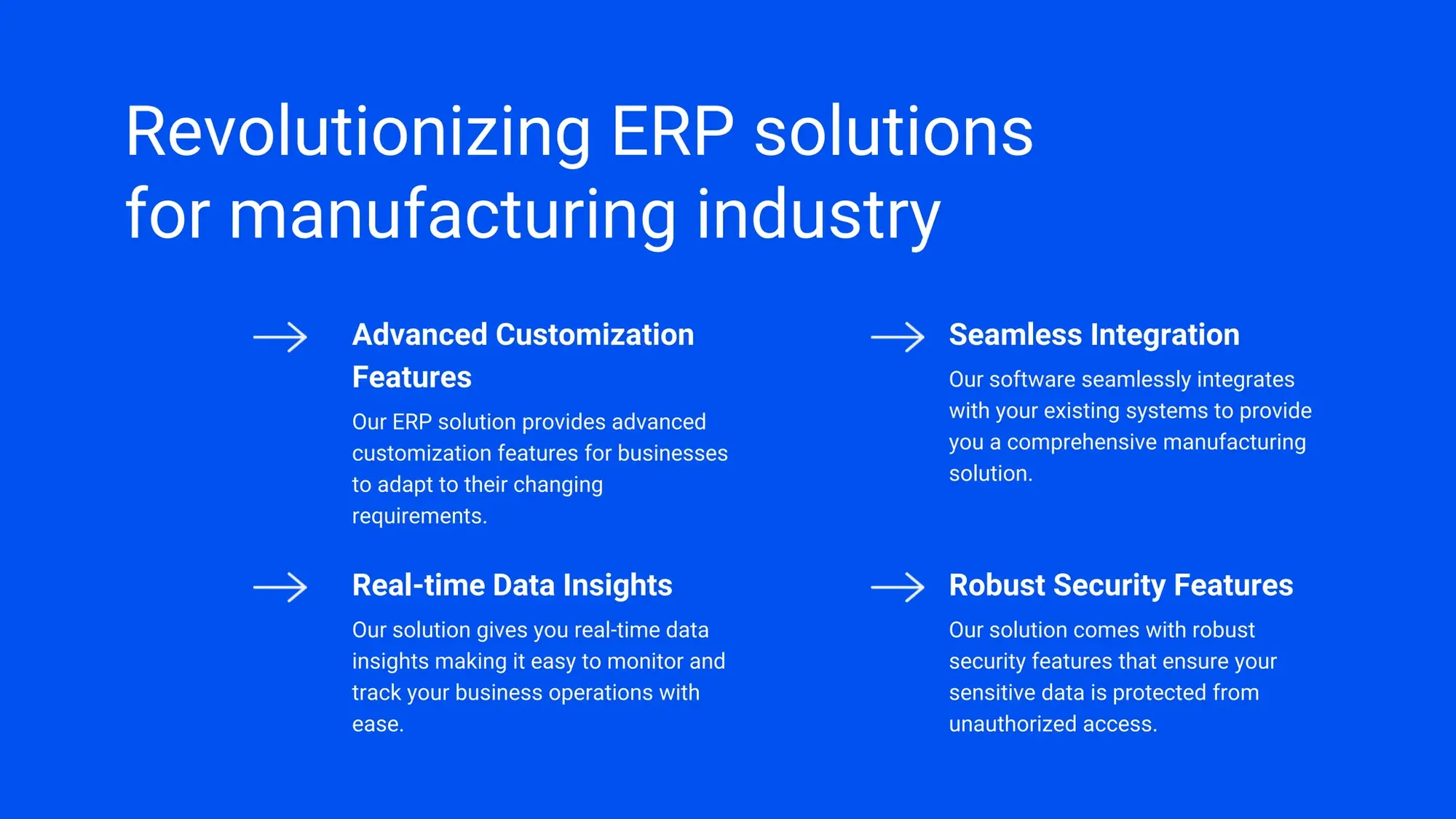 Pitch Deck - Software Industry ERP solution