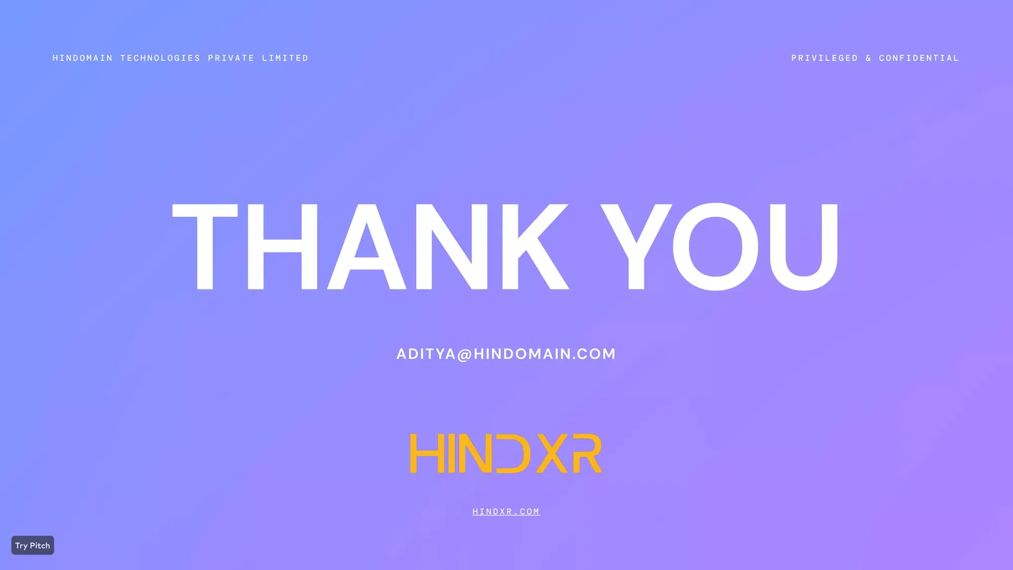 HindXR - Investor Deck