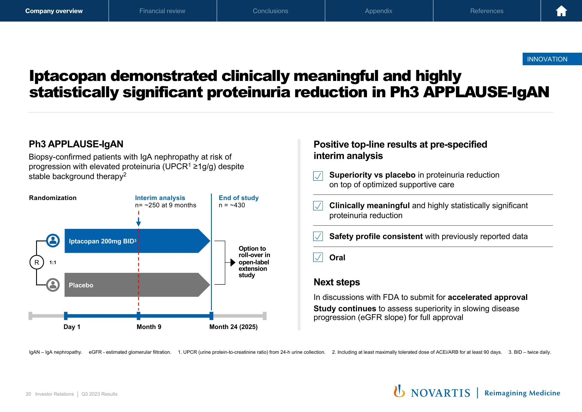 q3 2023 results investor presentation | novartis