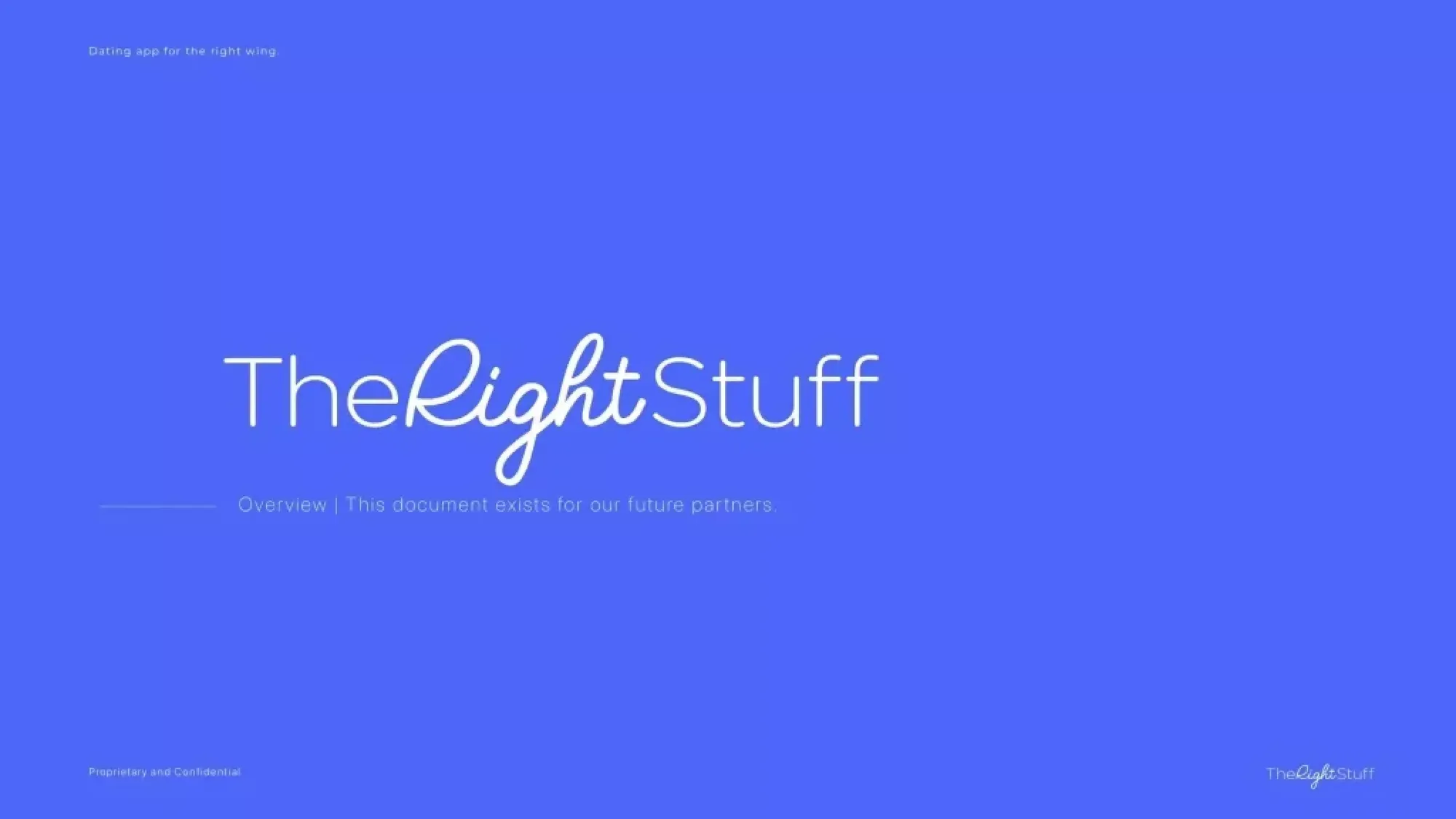 The Right Stuff Pitch Deck