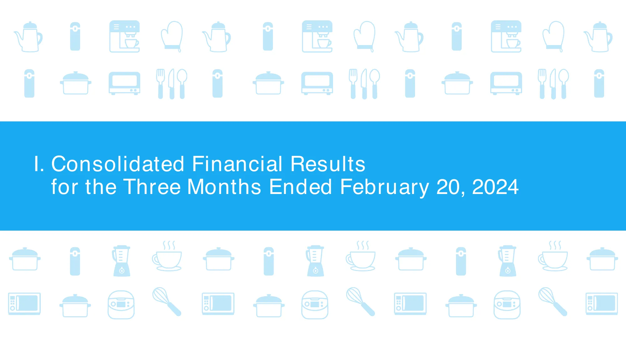 Financial Results | Zojirushi Corporation