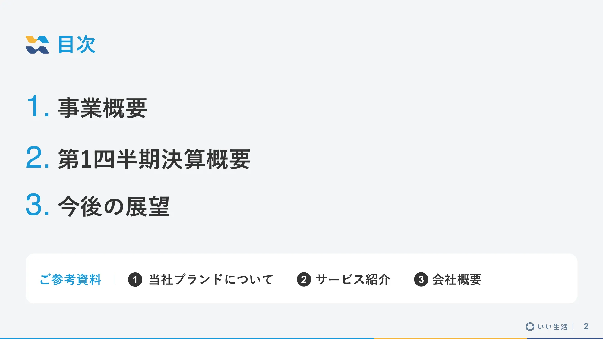 2025年3月期 第1四半期 決算説明資料｜株式会社いい生活