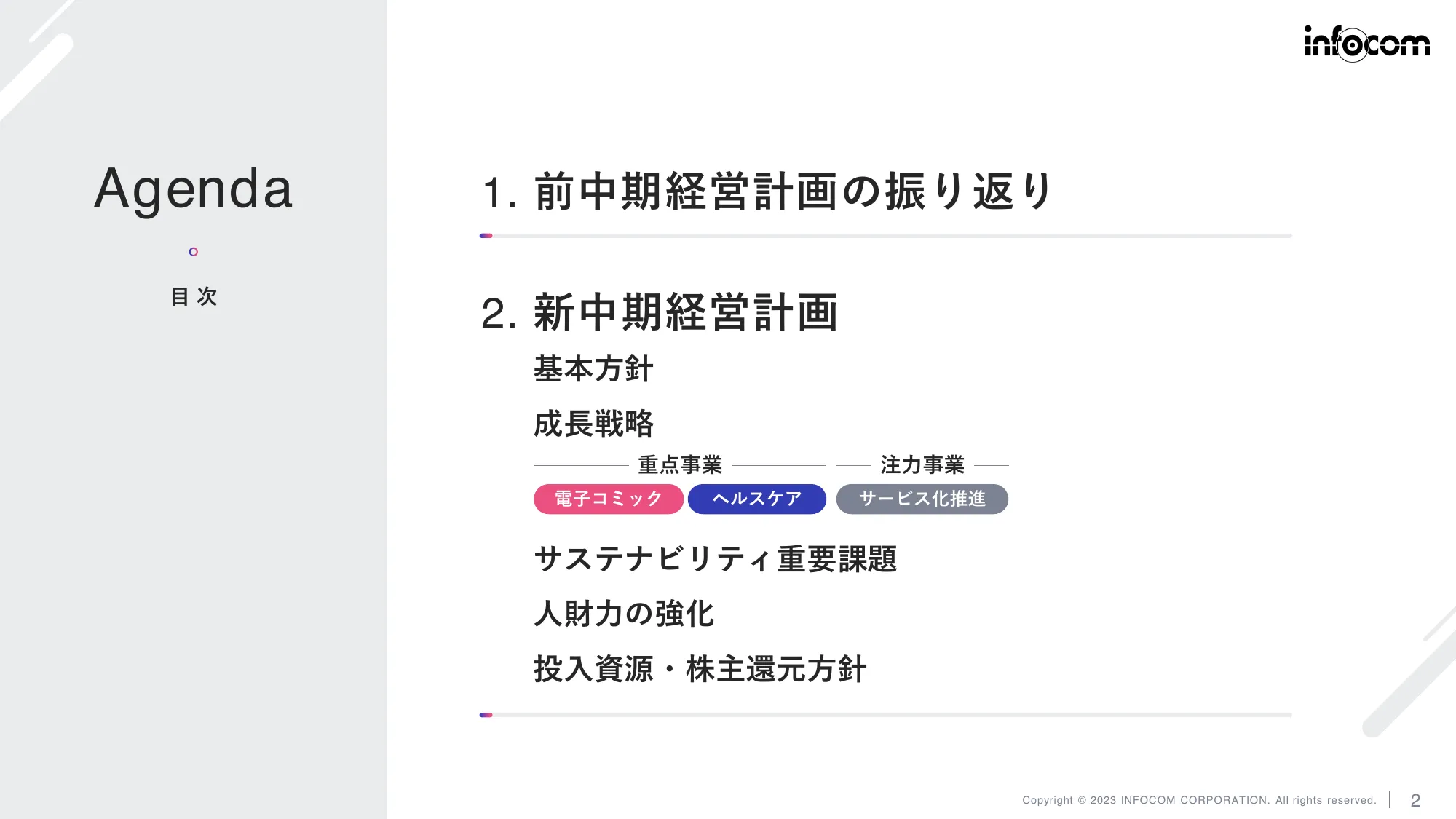 中期経営計画（2023-2025）｜インフォコム株式会社