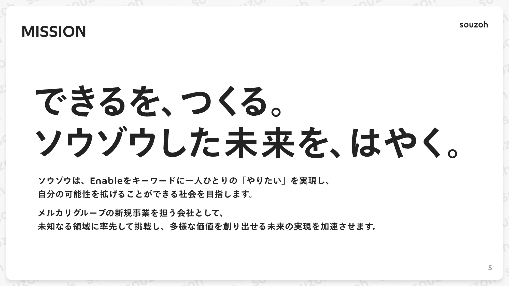 株式会社ソウゾウ 会社紹介資料