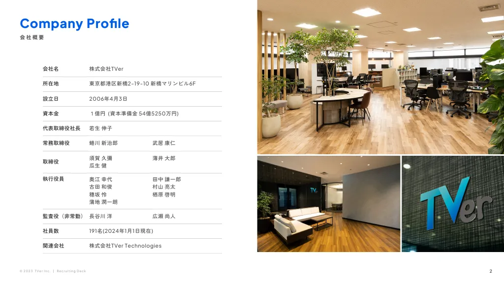 株式会社TVer 会社紹介資料