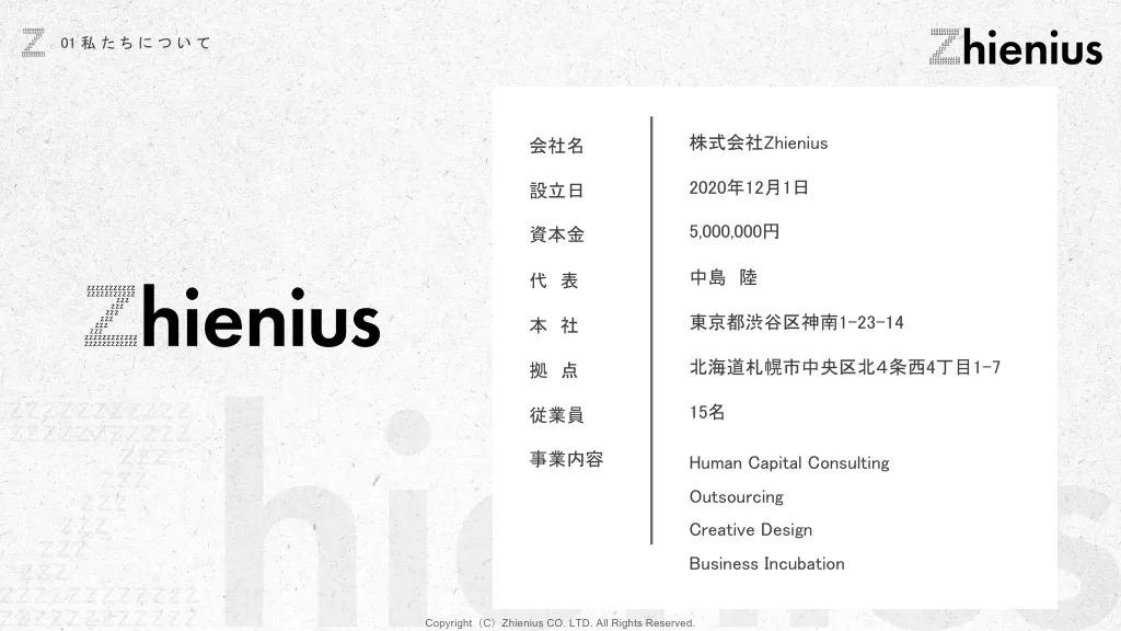 Zhienius_会社紹介資料